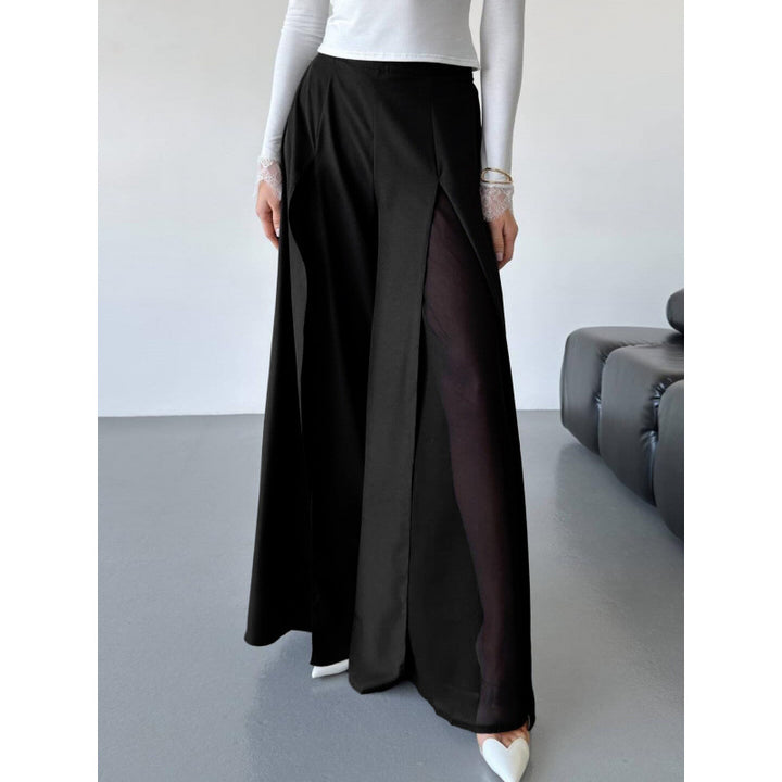 Damen Elegante lange Hose mit seitlichen Schlitzen und fließendem Schnitt Drune