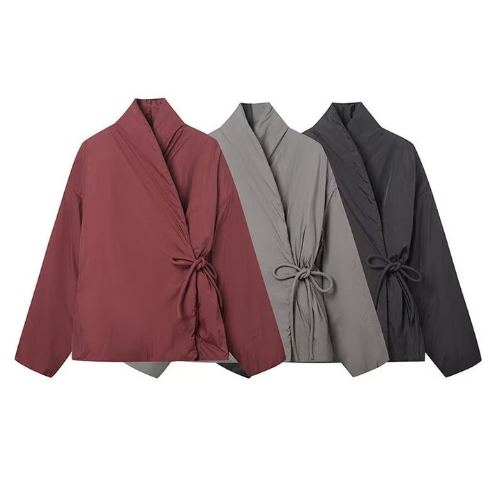 Damen lässige Wickeljacke mit eleganter Taillierung und hochwertiger Verarbeitung Drune