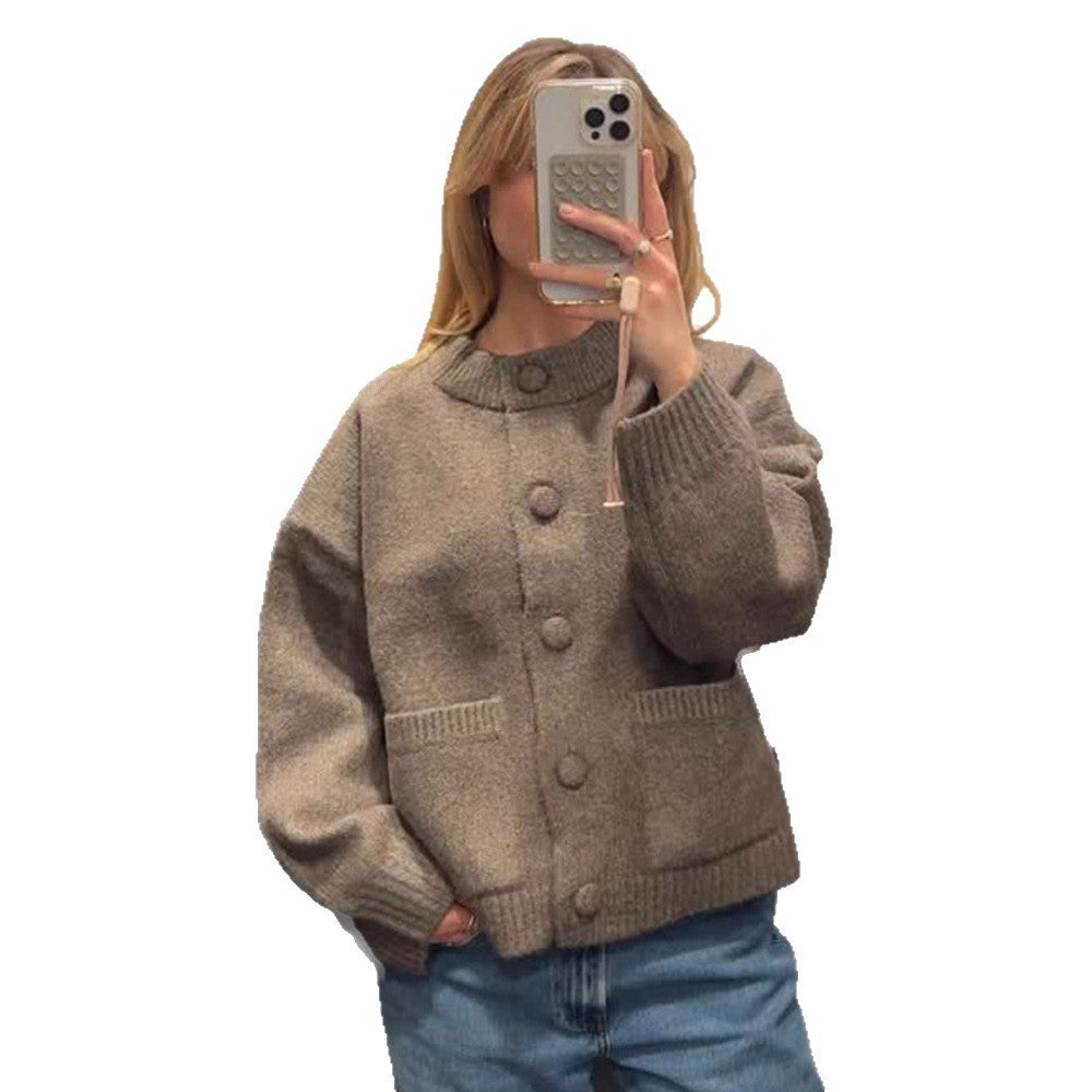 Damen lässige Strickjacke mit Knopfdetails und bequemem Schnitt Drune