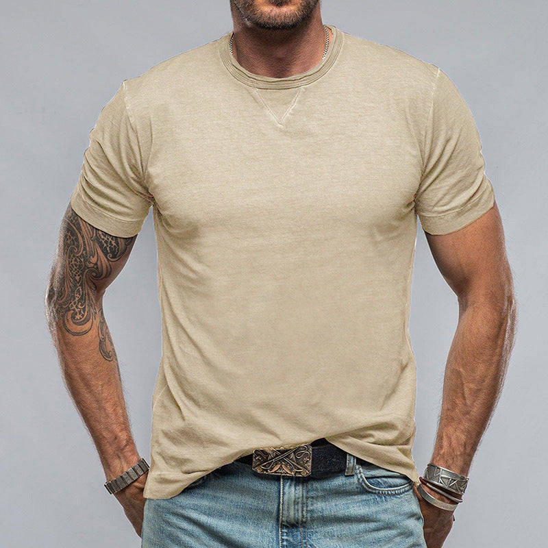 Herren Rundhals T-Shirt aus weichem Baumwollgemisch mit lässigem Schnitt Drune
