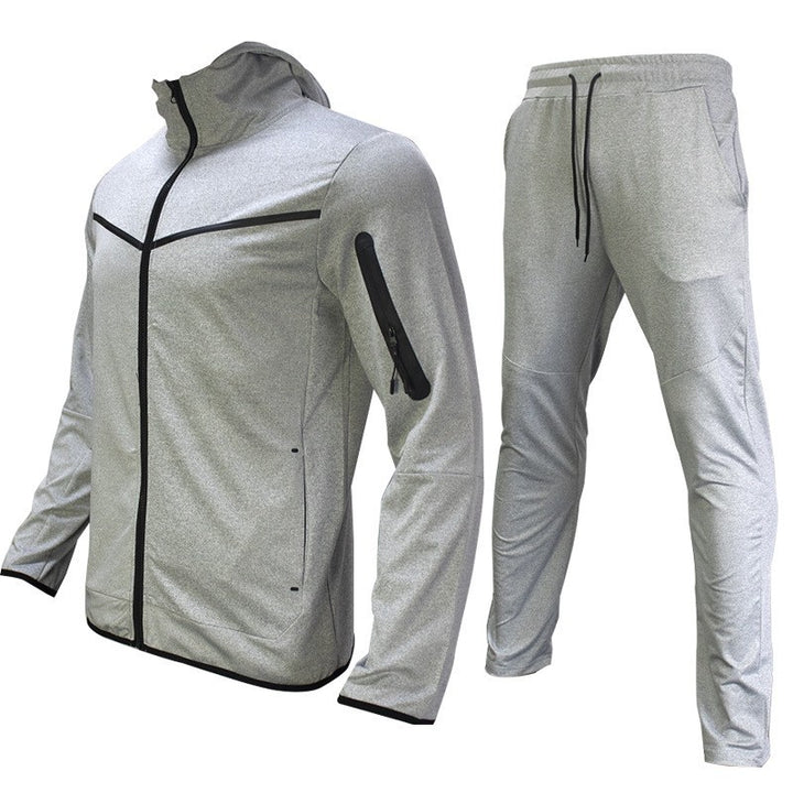 Herren sportliches Hoodie-Set mit atmungsaktiven Eigenschaften und modernen Kontrastdetails Drune
