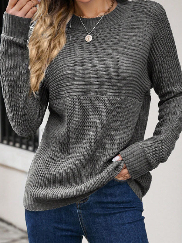 Damen Strickpullover mit lässigem Schnitt und feiner Struktur Drune