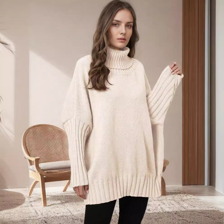 Damen Oversize Rollkragenpullover mit strukturiertem Strick Drune