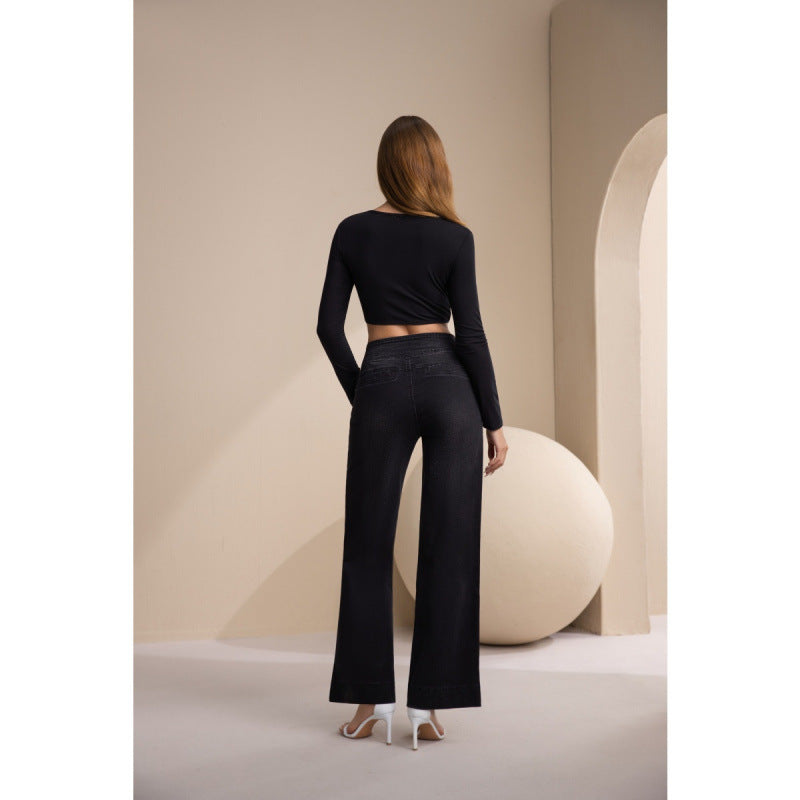 Damen weite High-Waist Jeans mit klassischem Schnitt und modernem Touch Drune
