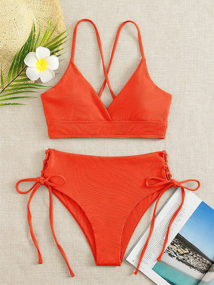Damen Bikini-Set mit verstellbaren Trägern und raffinierten Schnürdetails Drune