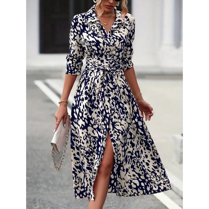 Damen Maxikleid mit eleganter Wickeloptik und raffinierten Blumendetails Drune