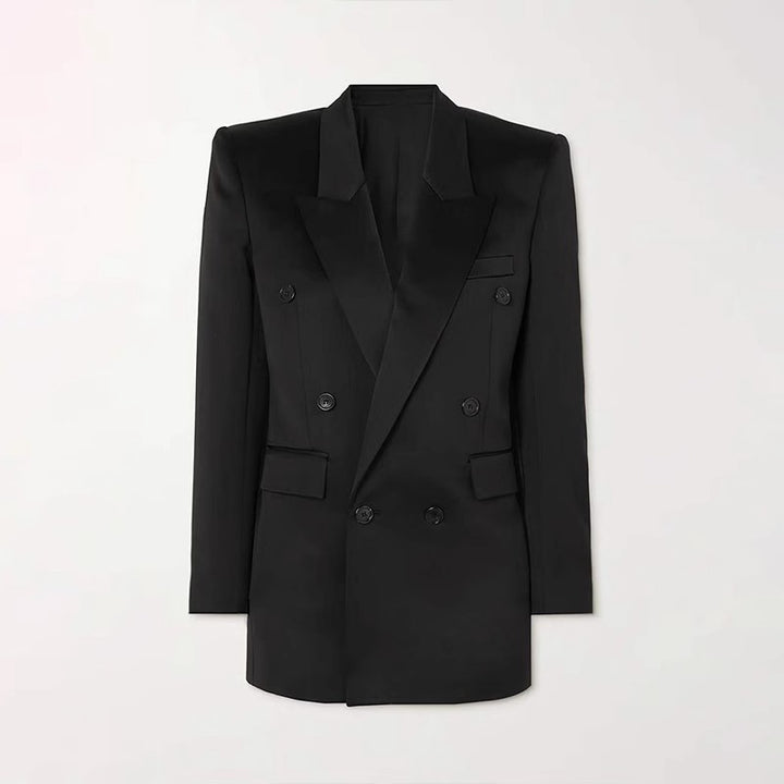 Damen Modischer Oversize-Blazer mit doppelter Knopfreihe Drune