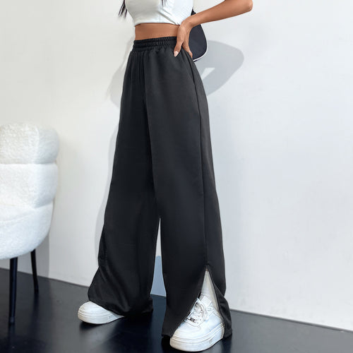 Damen weit geschnittene Freizeithose mit seitlichen Schlitzen Drune