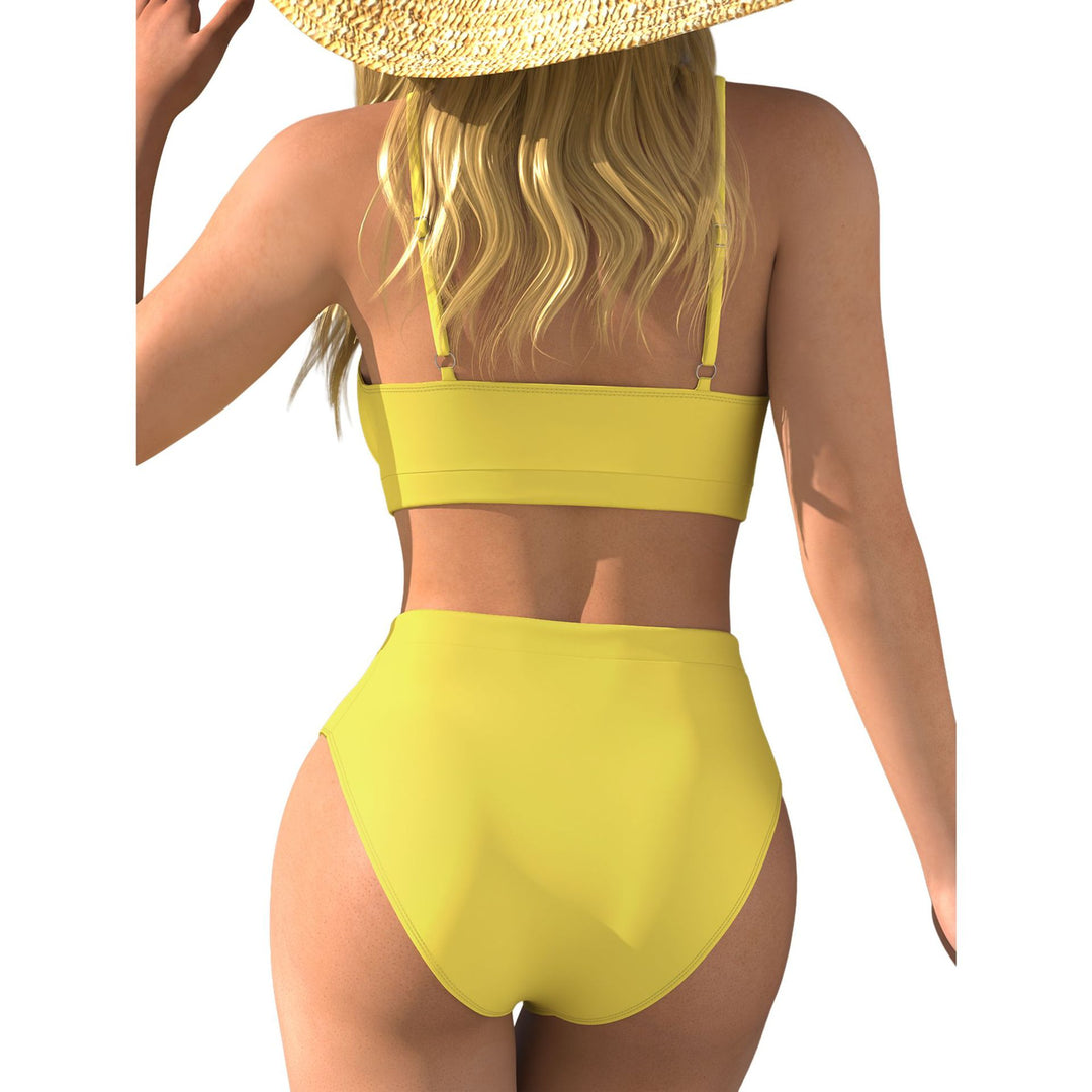 Damen Hochtaillierter Bikini mit Crop-Top Drune