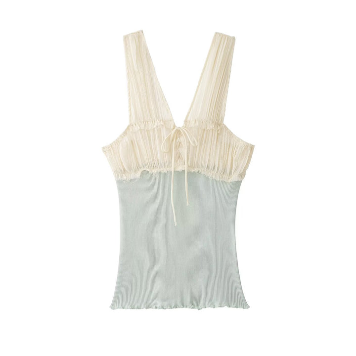 Damen Top mit Raffungen und verstellbaren Trägern Drune