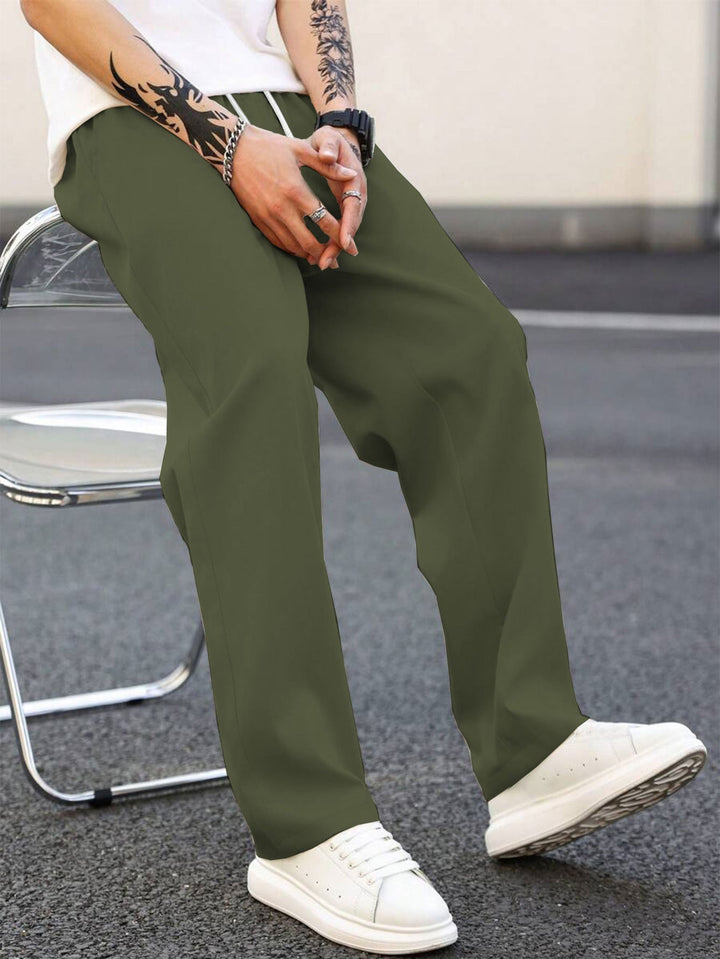 Herren modische Freizeithose mit weiter Passform und elastischem Bund Drune