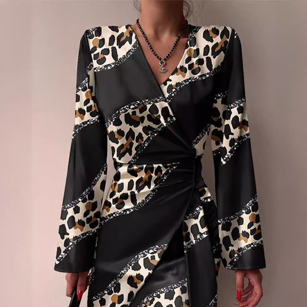 Damen Hemdblusenkleid mit elegantem Muster und tailliertem Schnitt Drune