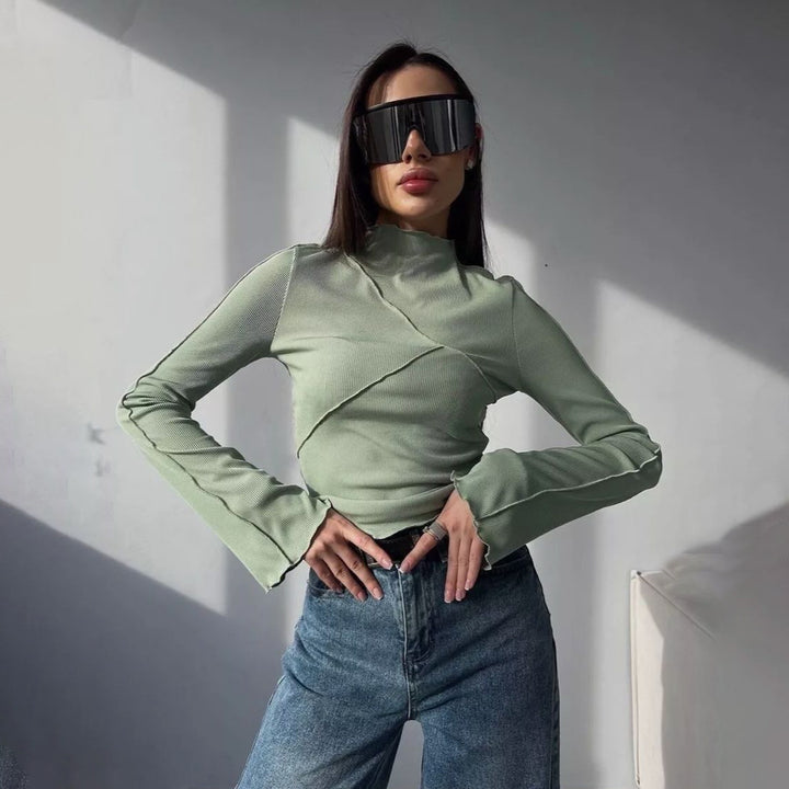 Damen eleganter, lässiger Langarmshirt Drune