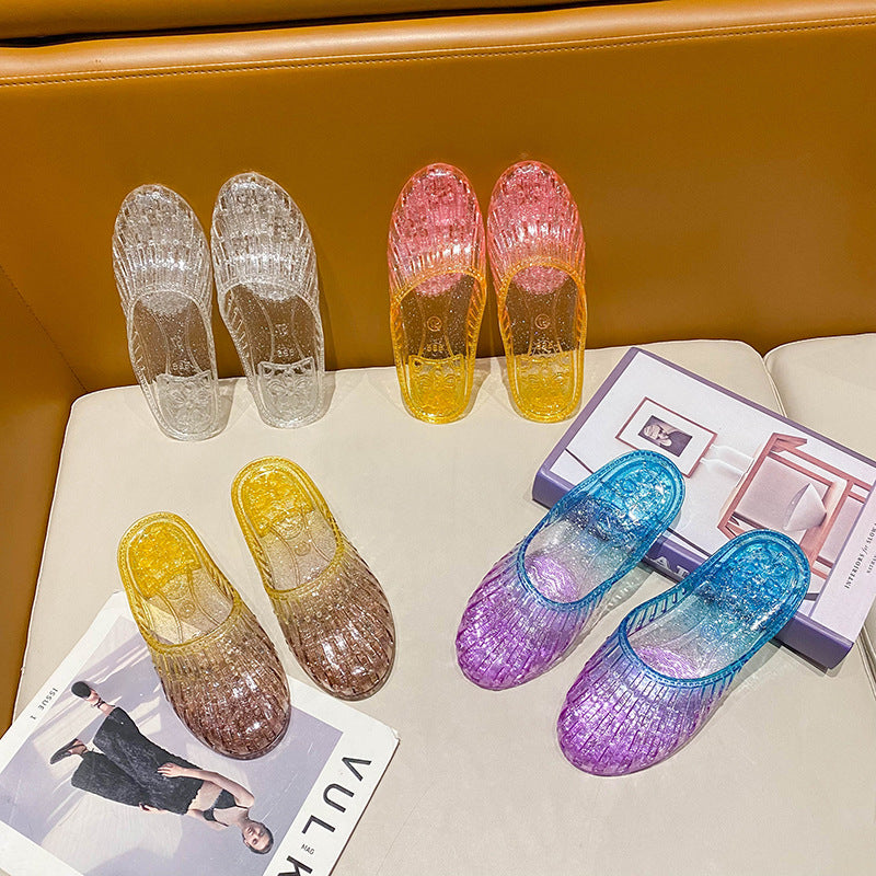 Damen Hochwertige und transparente Hausschuhe mit rutschfester Sohle Drune