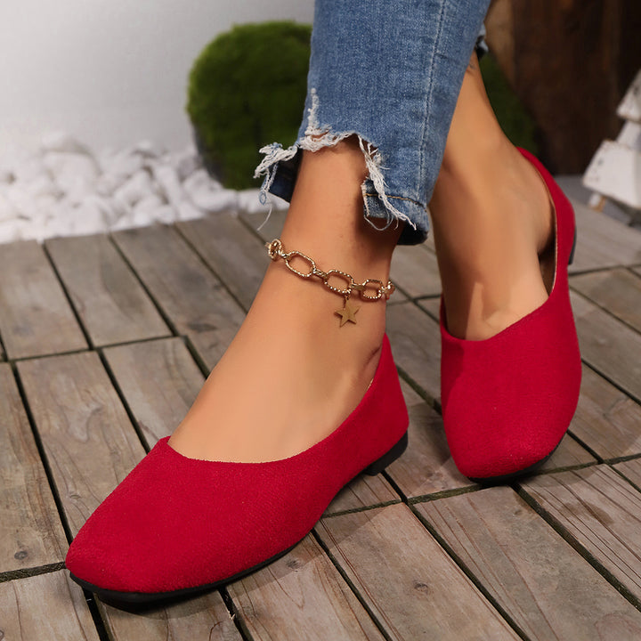 Damen klassische Ballerinas mit elegantem Schleifen-Design und rutschfester Sohle Drune