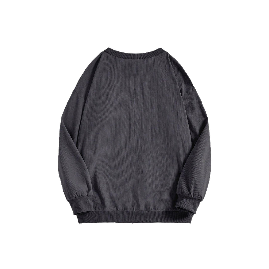 Damen lässiger Sweatshirt mit strukturiertem Stoff und auffälligem Spruch Drune