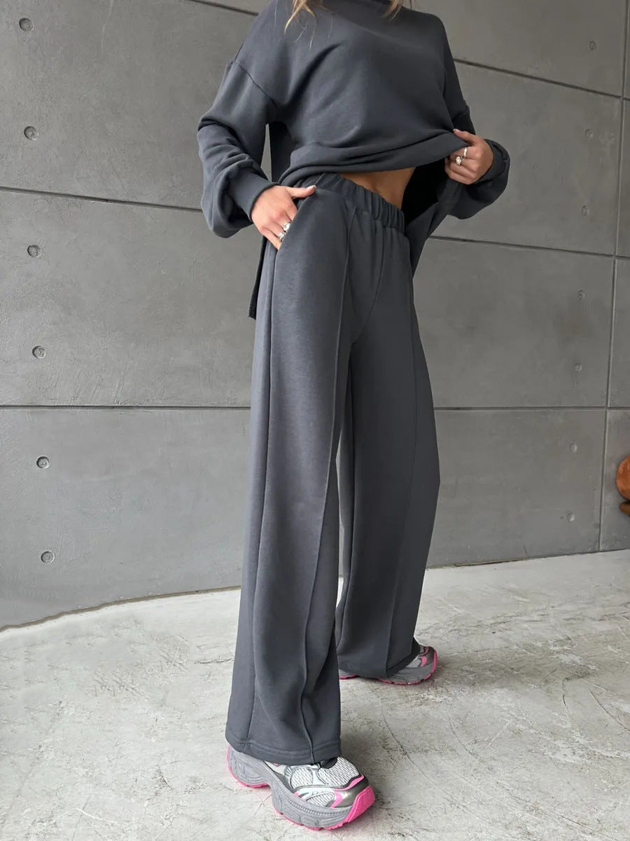 Damen lockeres Oversized Sweatshirt mit weitem Bein Drune