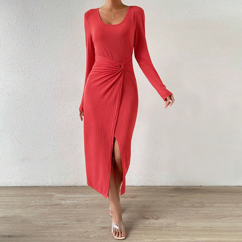 Damen Maxikleid mit elegantem Wickeldesign und seitlichem Schlitz Drune