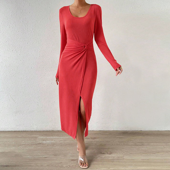 Damen Maxikleid mit elegantem Wickeldesign und seitlichem Schlitz Drune