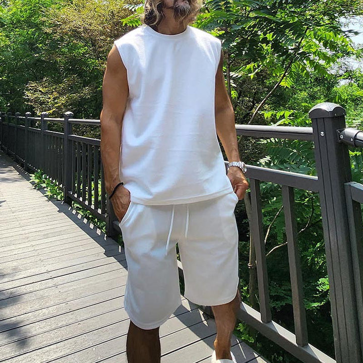 Herren lässiges Kurzarm Sweatshirt und Shorts Set Drune