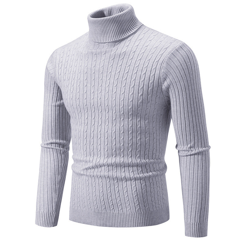 Herren nan taillierter Rollkragenpullover aus feinem Feinstrick mit geripptem Kragen Drune