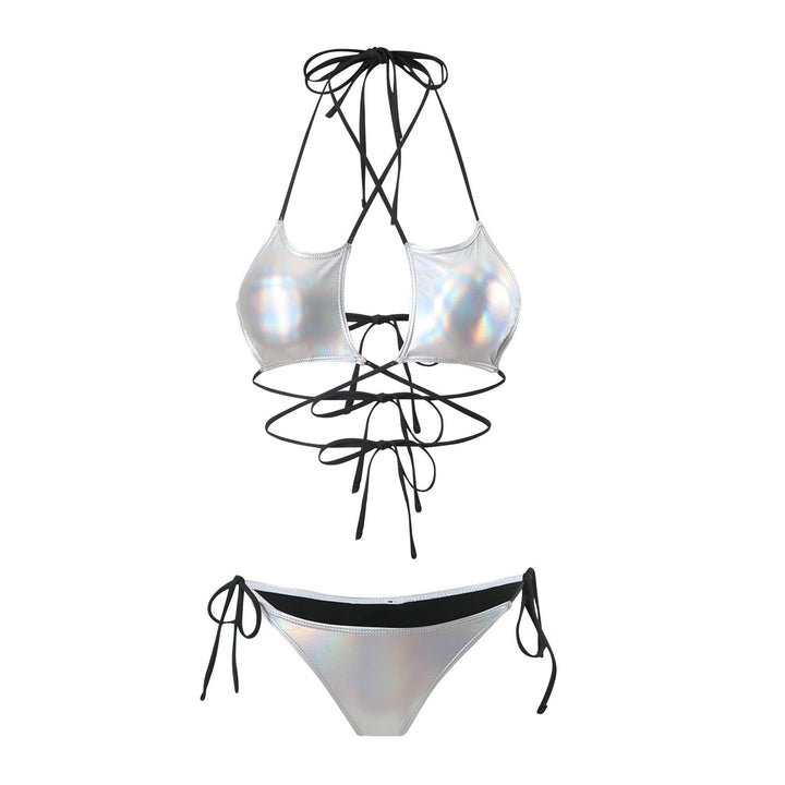 Damen Hochgeschnittener Bikini mit elegantem Schnür-Design Drune