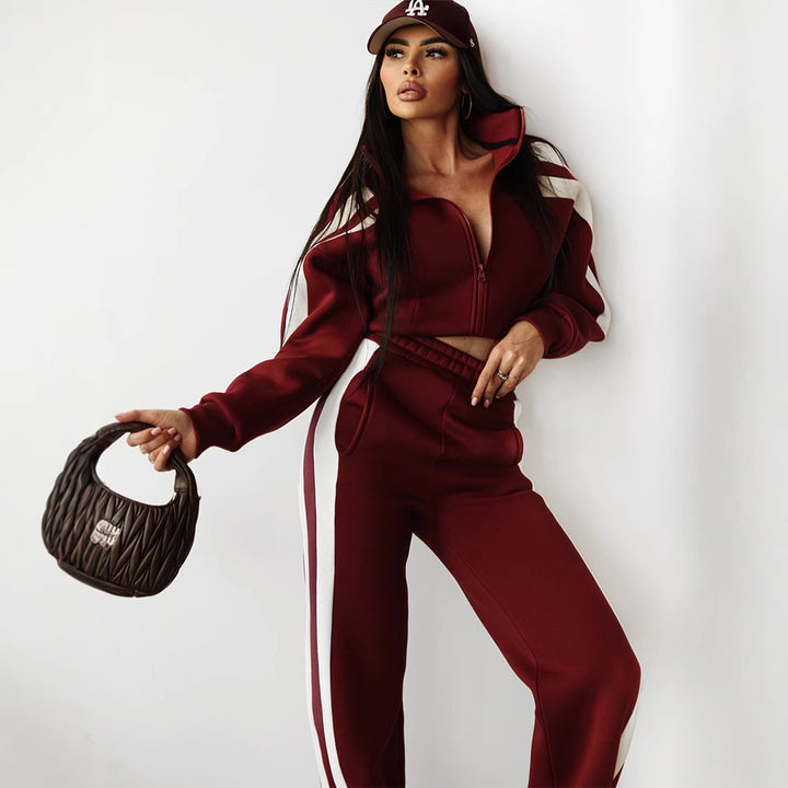 Damen lässiger Pullover- und weite Hose-Set Drune