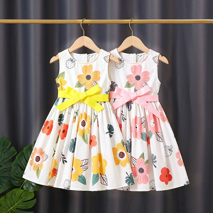 Mädchen Sommerkleid mit buntem Punkten-Design Drune