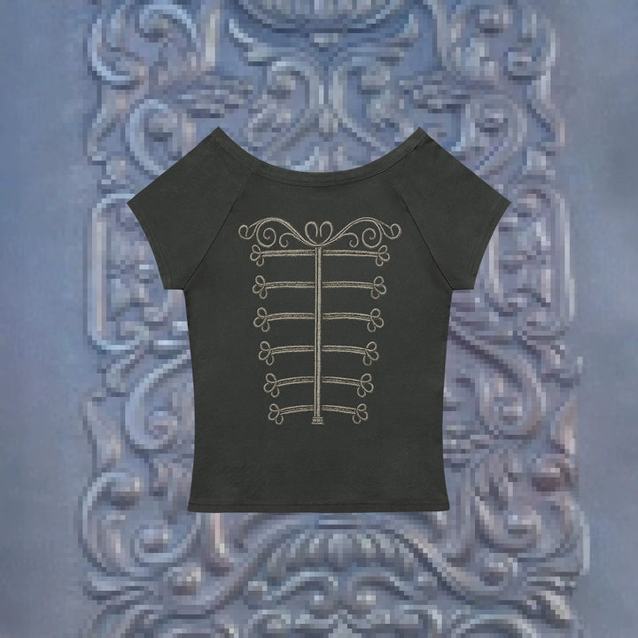 Damen Elegantes T-Shirt mit skulpturalem Design Drune