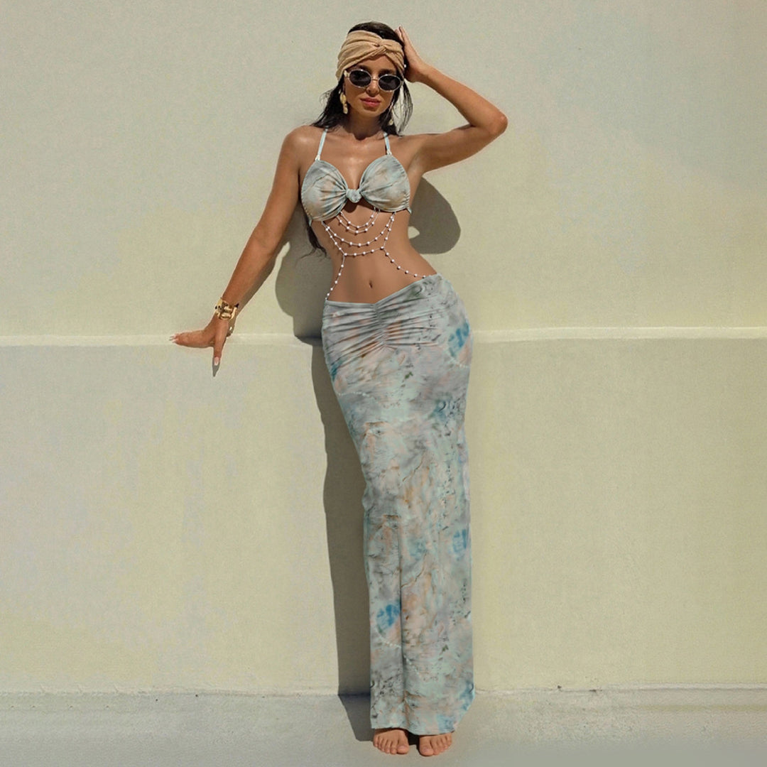 Damen Bikini Set mit elegantem Wickeldesign und floralem Muster Drune