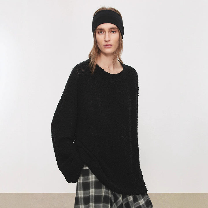 Damen Kuscheliger Strickpullover mit weichem Material und weitem Schnitt Drune