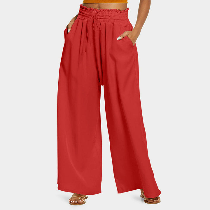 Damen Weitgeschnittene Hose mit elastischem Bund und seitlichen Taschen Drune