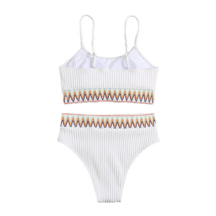 Damen integriertes Bikiniset mit geometrischem Muster Drune