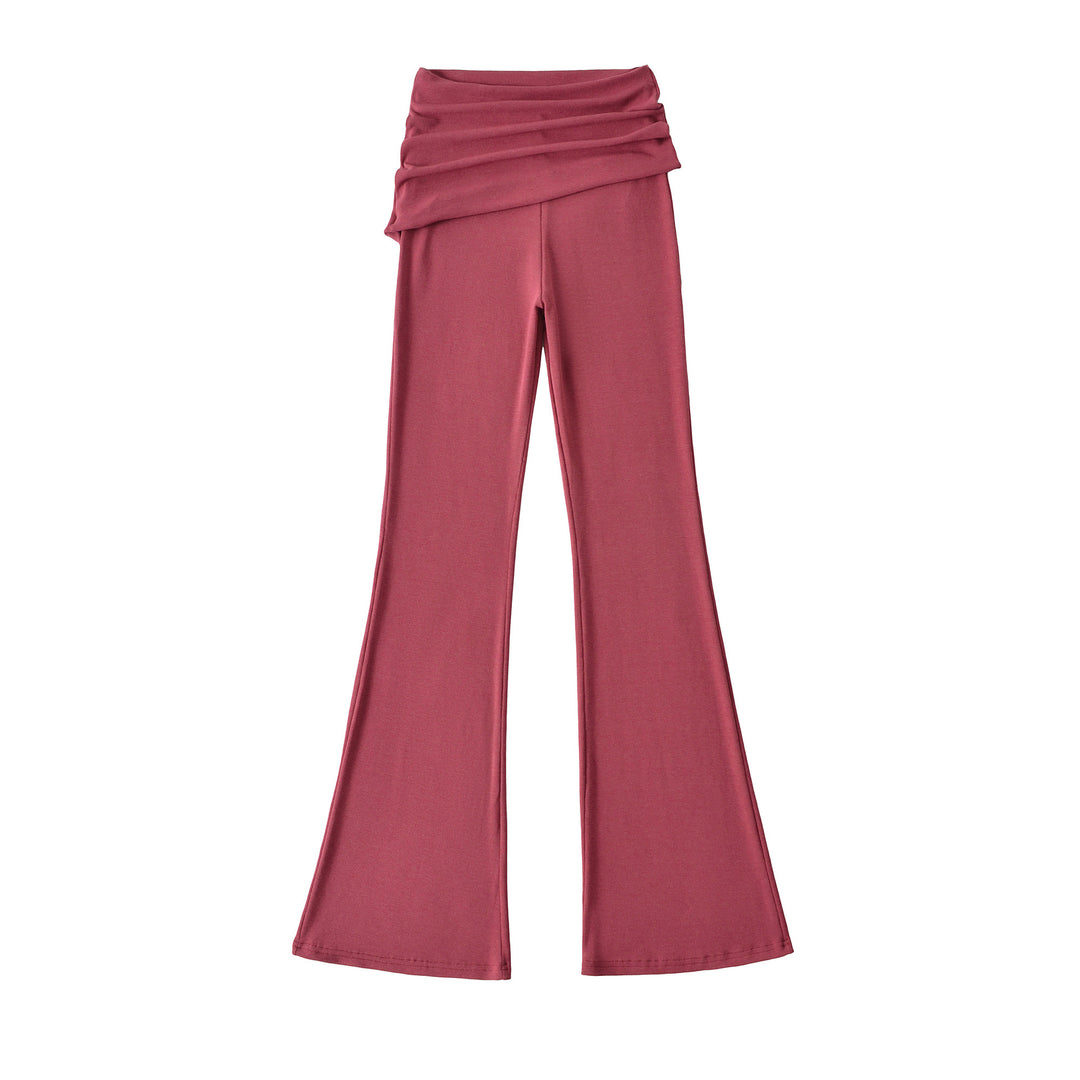 Damen weite Flared-Loungehose mit komfortablem Wickelbund Drune