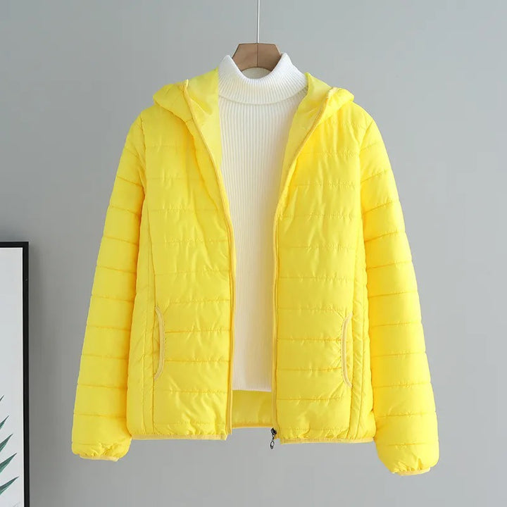 Damen gesteppte Übergangsjacke mit praktischen Taschen und Kapuze Drune