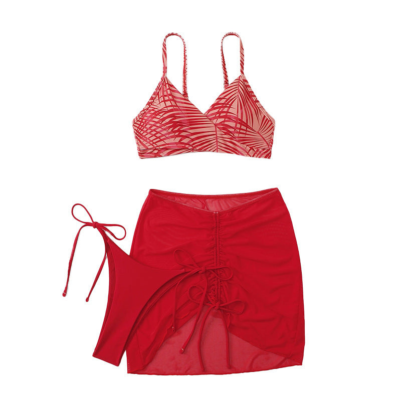Damen Bikini-Set mit verspieltem Wickelrock und raffinierten Schnürdetails Drune