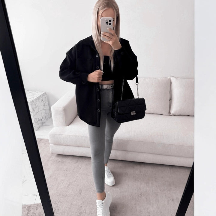 Damen Lässige Overshirtjacke mit praktischen Taschen Drune