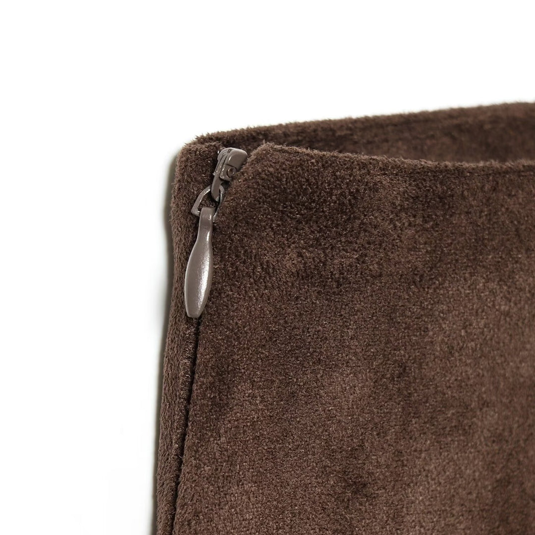 Damen A-linien Rock aus weichem Wildlederimitat mit elegantem Fall Drune