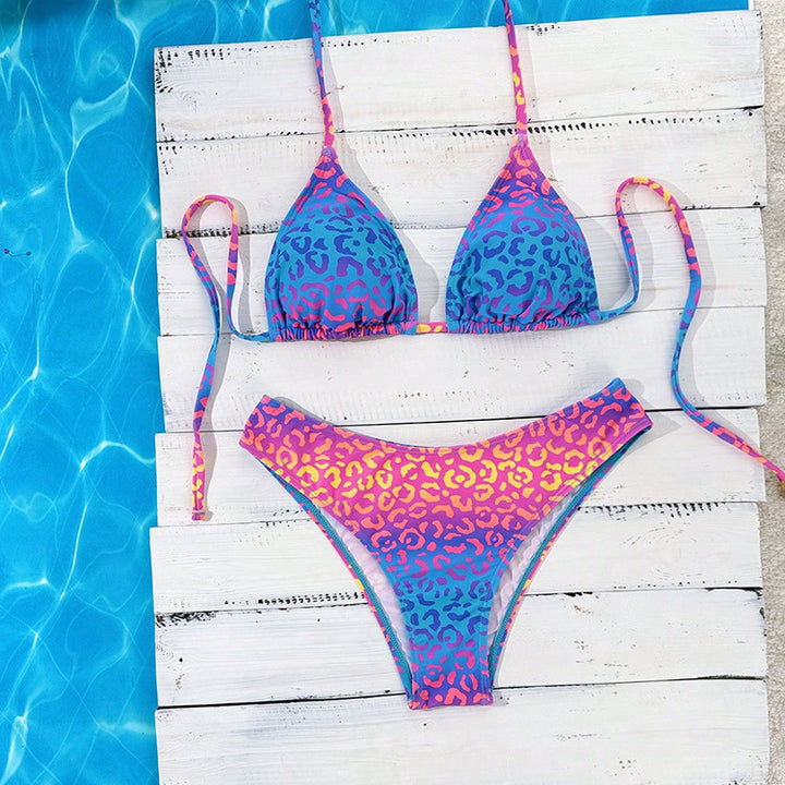 Damen Triangel-Bikini mit dekorativen Punkten Drune