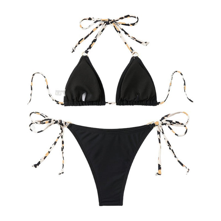 Damen Triangel-Bikini mit verstellbaren Trägern und spannendem Leopardenmuster Drune