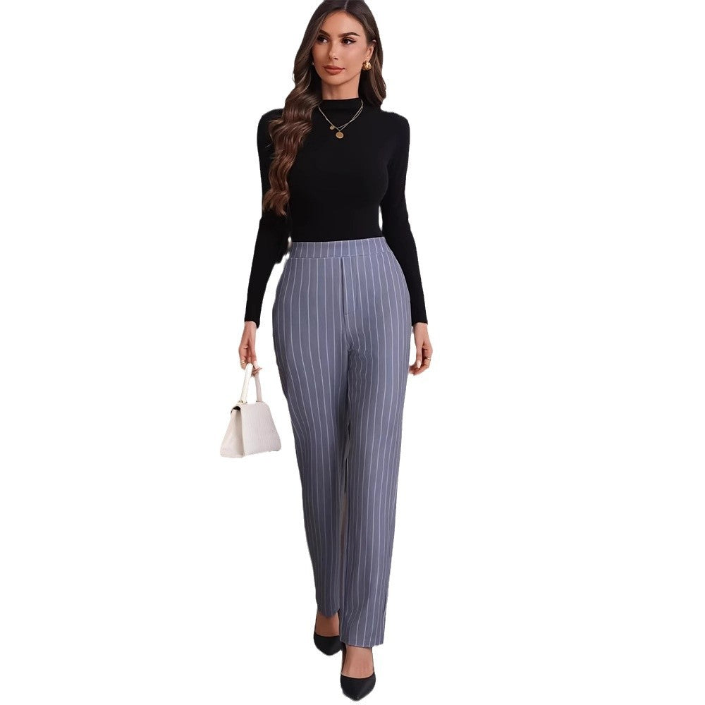 Drune | elegante gestreifte Business-Hose