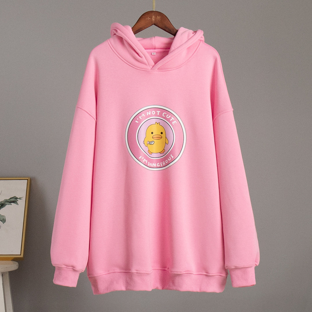 Damen Oversized Hoodie mit kreativem Grafikdesign Drune