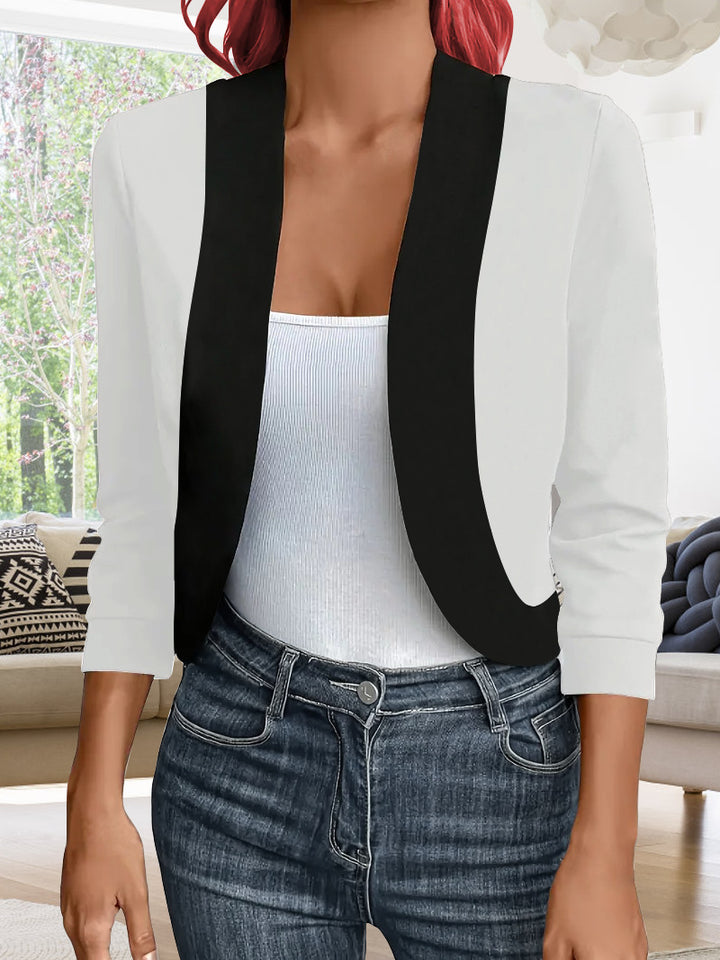 Damen eleganter Blazer mit kontrastierenden Einsätzen Drune