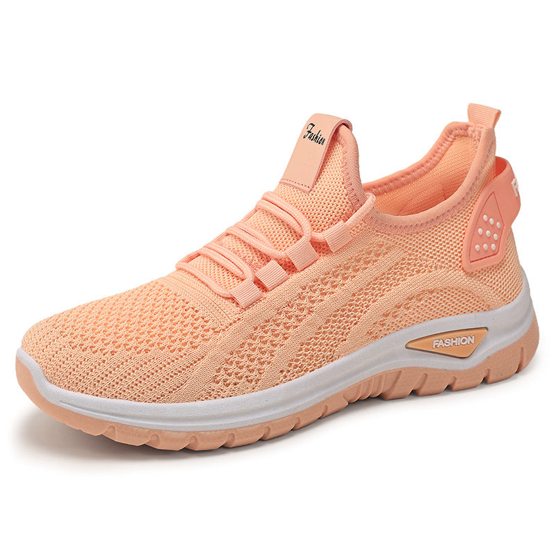 Damen nan sockenähnlicher Strick-Fit Sneaker mit elastischer Schnürung, gelochter Fersenverstärkung und dämpfender Plateau-Sohle Drune