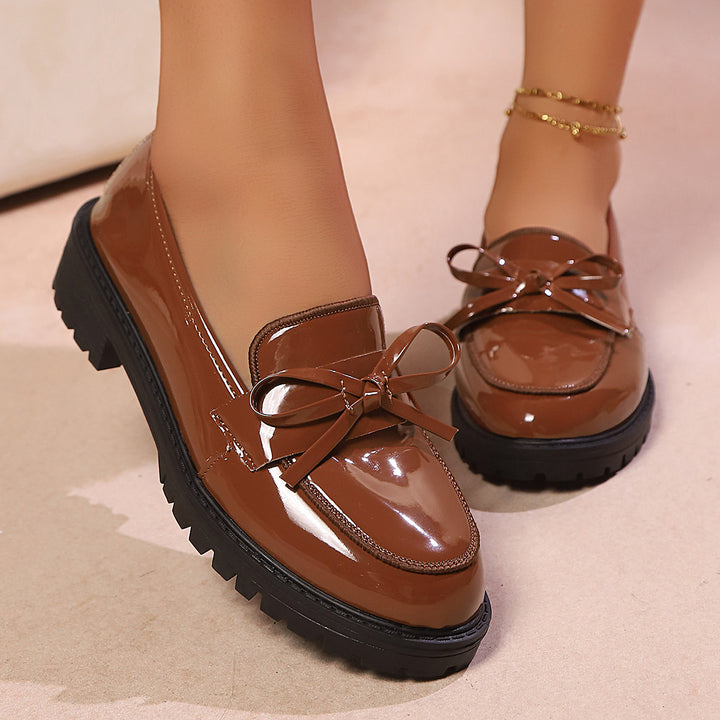 Damen Elegante Lacklederschuhe mit dekorativem Riemchen und rutschfester Sohle Drune