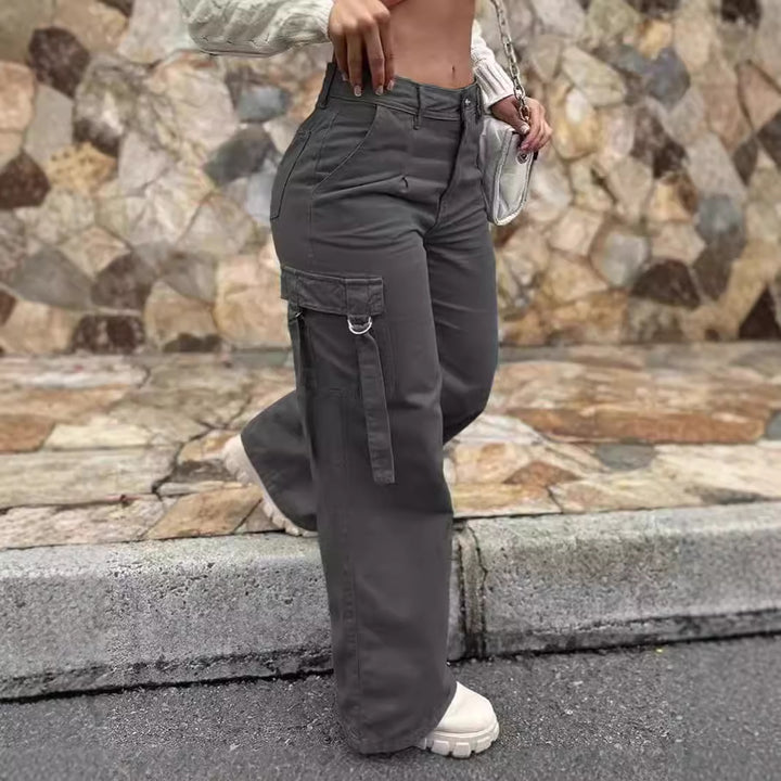 Damen Modische Cargo-Hose mit vielseitigen Taschen und lässigem Schnitt Drune