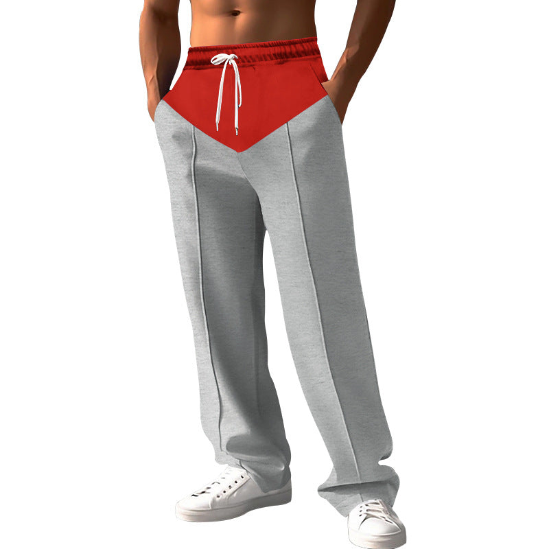 Herren nan Relaxed-Fit Sweathose mit V-Bund, Kordelzug, Eingrifftaschen und sichtbarer Bügelfalte Drune