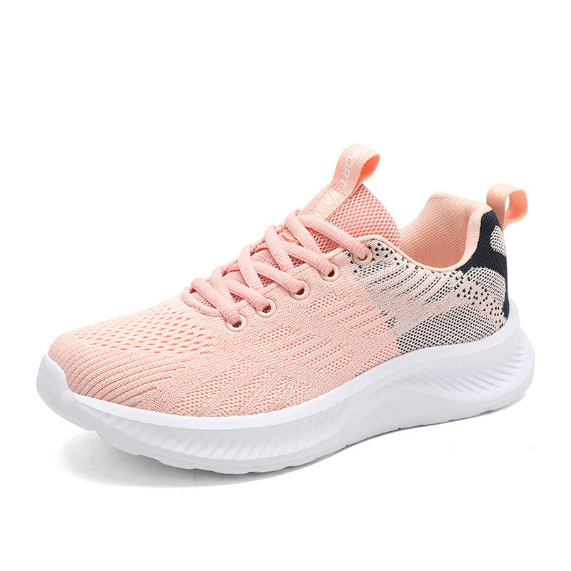 Damen nan ultraleichter Strick-Freizeitsneaker mit ergonomischer Dämpfungskernsohle und Zuglasche Drune
