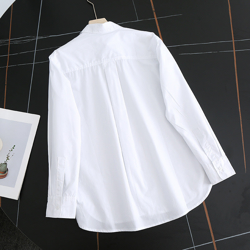 Damen Elegante und luftige Bluse mit modernem Kragen Drune