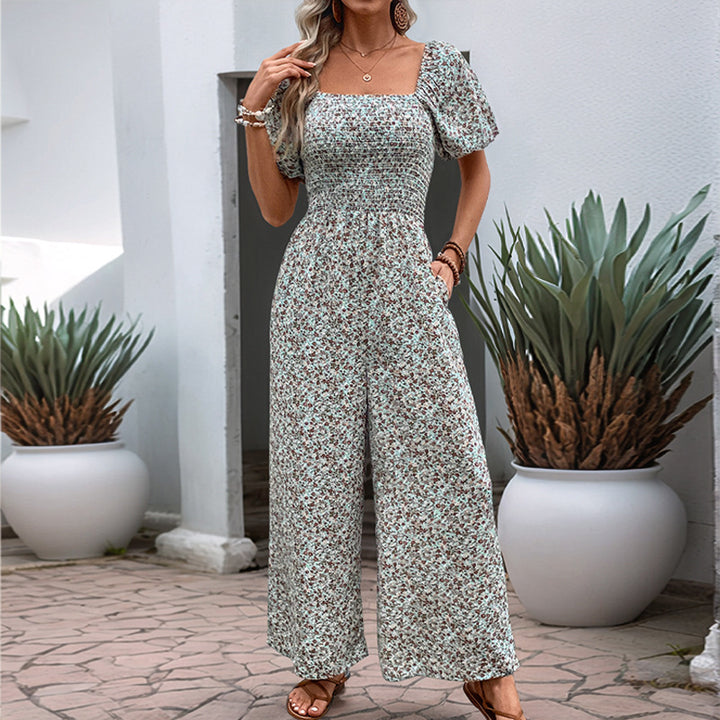 Damen luftiges Sommerkleid mit Rüschendetails und weitem Bein Drune